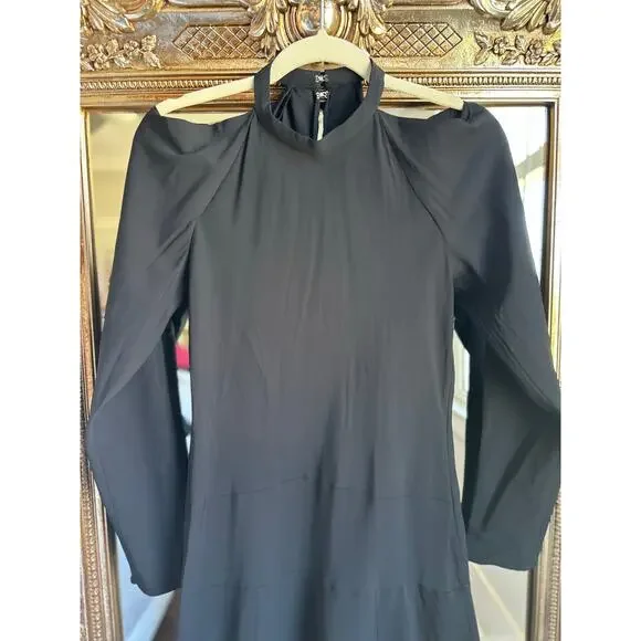 Zara CUT OUT DRESS LIMITED EDITION BLACK A LINE MIDI DRESS SMALL NEW NWT - Picture 8 of 9